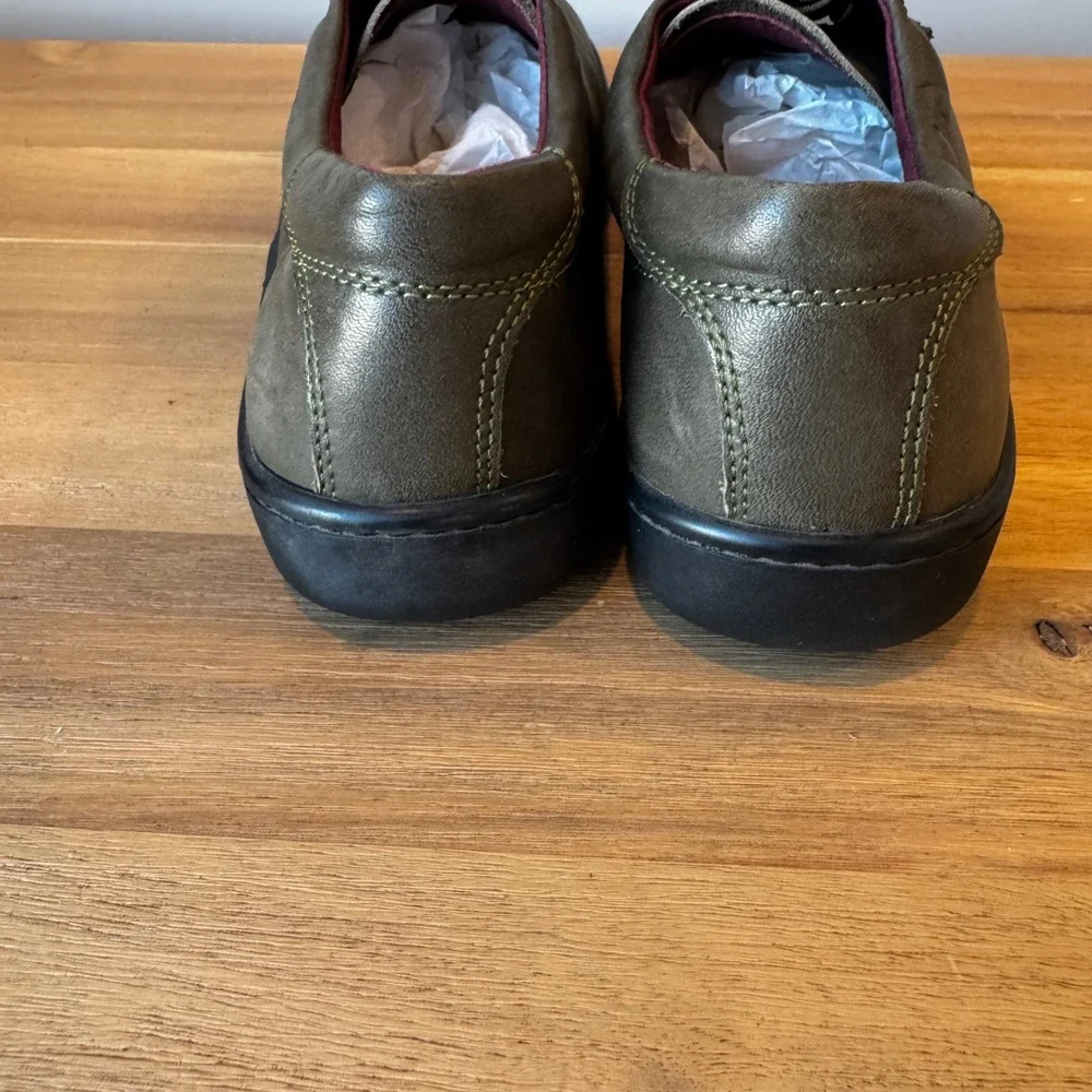 Grunland Verna Women 8.5‎ EU 39 Olive Green Leather Flat Walking Shoes Comfort